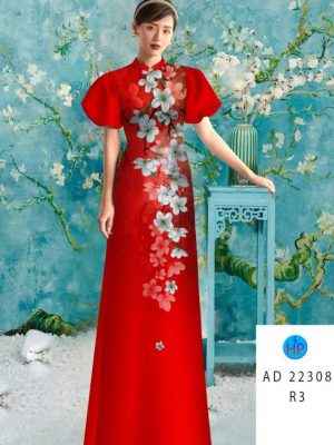 Vải Áo Dài Hoa In 3D AD 22308 33